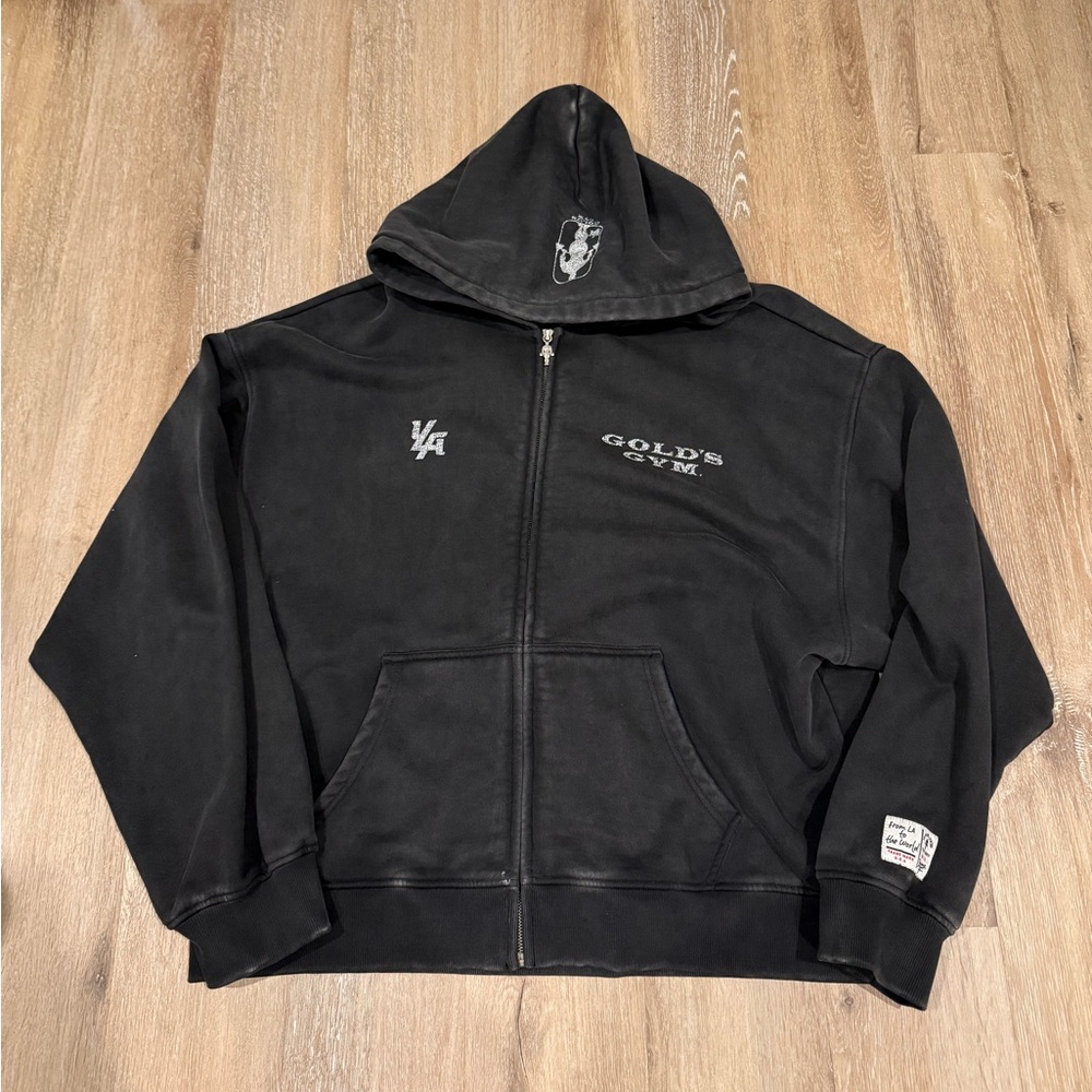 youngla golds gym throwback zip up size xl